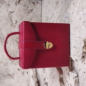 Croc Embossed Leather Travel Jewelry Case